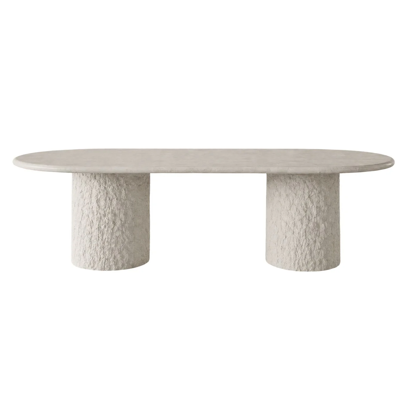 Isla Oval Dining Table | 240cm | Spanish Beige Marble - Image 3
