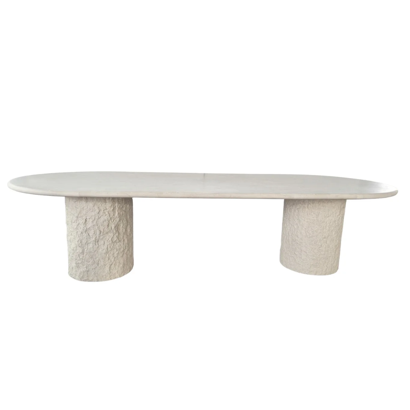 Isla Oval Dining Table | 240cm | Spanish Beige Marble - Image 5